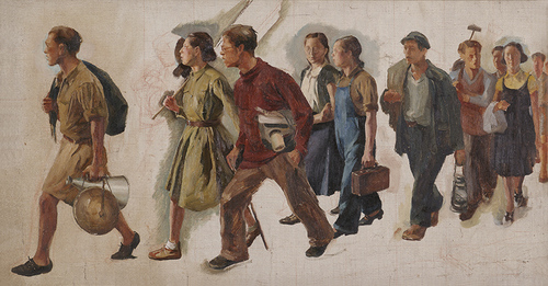 003-七七的号角-（画家）-1941-唐一禾-油画-33.3×61.2cm-中国美术馆藏