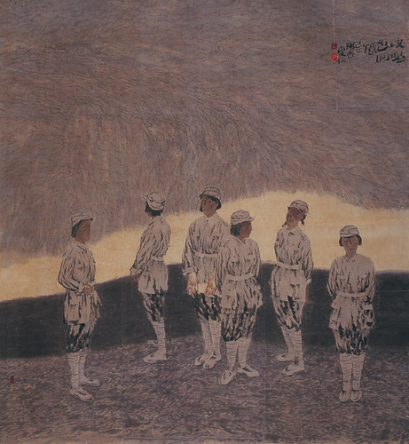 邢庆仁-玫瑰色的回忆-180x166cm-中国美术馆藏