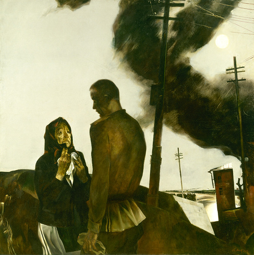 《告别》-梅利尼科夫A.A.-1975--布面油画--250×250cm-国立俄罗斯博物馆藏