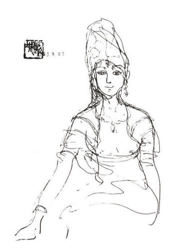 顾城画的妻子谢烨 顾城画的妻子谢烨