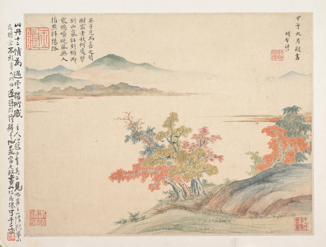 明 项圣谟 秋景图页 24.8 x 33 cm