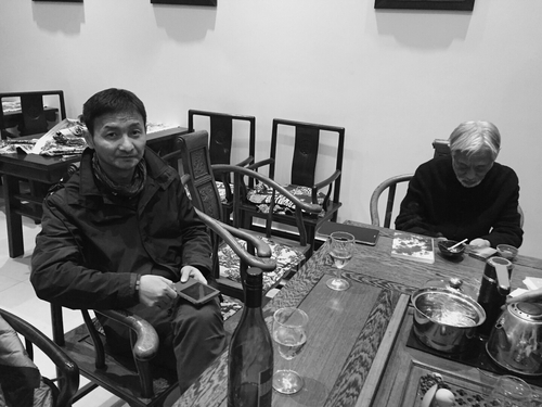 杨卫与著名艺术批评家栗宪庭，2015